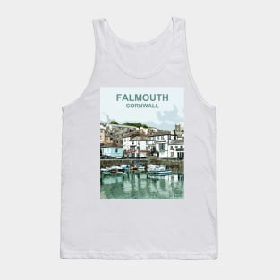 Cornwall, Falmouth Harbour. Travel poster. Cornish gift Tank Top